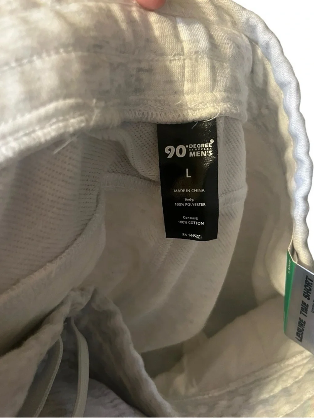 90 Degree By Reflex Light Gray Men's Drawstring Sweatshorts Size L